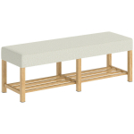Jalatsipink 140x44x48 cm Looduslik ja Koorvalge Puit