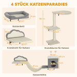 Kasside ronimisseina komplekt, 4 osa, beež, sisalpinnaga kraapimispind