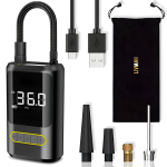 USB-laetav ja kaasaskantav traadita &otilde;hukompressor LIVMAN ATJ-8466 taskulambi, LED-ekraani, LED-valguse, intelligentse t&auml;itmise juhtimise, 4 erineva otsikuga erinevate esemete t&auml;itmiseks ja akupanga funktsiooniga, 4000mAh