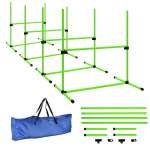 Koerte agility komplekt, 99x65x94 cm, roheline, reguleeritav treeningvarustus