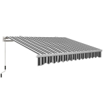 R&otilde;du varikatus 3,95x2,45x3,50 m, UV-kindel, k&auml;sitsi juhitav, alumiinium+pol&uuml;ester, valge+sinine