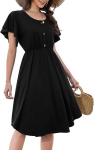 Suvine midi swing kleit taskutega Beluring must suurus S