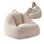 Kott-tool seljatoega Mark Adler Comfy 4.0 Beige &ndash; pehme tugitool, beež velvet