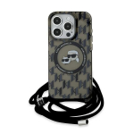 Karl Lagerfeld IML Crossbody Monogram Karl & Choupette kott, mis on m&otilde;eldud iPhone 15 Pro-le - must
