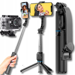 Selfie pulk (Selfie stick) Selfie-pulk telefonile Bluetooth-puldi ja statiiviga, Asmenukių lazda telefonui su Bluetooth nuotoliniu valdymu, trikojis