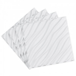 3D seinapaneelid, 50x50x2 cm, valge, PVC