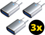 USB-C USB-A-sse adapterid, 3 tk, h&otilde;bedased