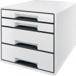 Dokumendikorraldaja Leitz Wow Cube, 4 sahtlit, A4+, valge-must