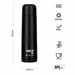 Termos Nils Camp Nc3803 500ml, roostevaba teras, must