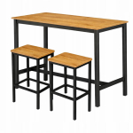 Baar koos toolidega, BEGRYF, 120x60x90, helepruun, leppa imitatsioon, komplekt, 120x60x90 cm