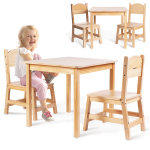 Puidust laud ja 2 tooli lastele Mamabrum MAM249 WOODEN SET