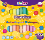 Plasticine Strigo 24 v&auml;rvi: klassikaline, pastelne, fluorestseeruv