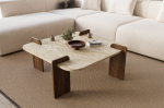 Diivanilaud Afrolli Travertine Walnut, 90x90x35 cm, liivakarva