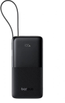 Akupank LiPo PowerBank 20000mAh 20W USB-A USB-C ar integretu USB-C kabeli Bipow2 melns BASEUS
