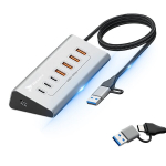 Aktiivne Usb 3.2 10gbps jaotur, 7 porti, Usb-c