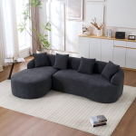 Mooduldiivan, vasak chaise, 2-istmeline, L-kujuline, &scaron;enill, tume hall, 1 tk