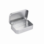 Metallist karp kaanega, h&otilde;bedane, 9,4x6,1x2,29 cm, 1 tk