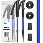 Reguleeritavad teleskoopilised matkakepid Nordic Walking, alumiiniumist kokkupandavad k&otilde;nnikepid amortisaatoritega, 67&ndash;135 cm, 2 tk
