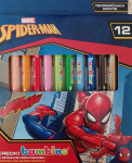 Bambino paksud pliiatsipliiatsid 12 v&auml;rvitoonis Spidermaniga