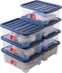 Sundis Wave Box, 7 kaanega hoiukasti komplekt, 17 l, klambritega, l&auml;bipaistev plastik, virnastatav, ideaalne hoiustamiseks magamistoas, riietusruumis, kontoris, pesuruumis