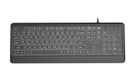 Klaviatuur - Gembird KB-UML-04-CYRL Juhtmega T&auml;issuuruses Klaviatuur LED Taustvalgustusega Must
