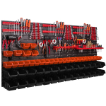 T&ouml;&ouml;kojariiul seinariiul 1728 x 780 mm virnastatavad karbid 56 kasti must/oranž