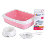 Savic Starter Kit tualetikomplekt kassidele, 42x31x12,5 cm, roosa