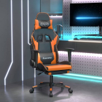 vidaXL m&auml;nguritool jalatoega, must ja oranž, kunstnahk