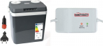 Autok&uuml;lmik Dino toitepakett 131001 Lahe kast 12V 230V (soojus ja jahutus) K&otilde;rgus: 44cm Suurus: 32-liitrine (28L Net) Elektriline jahutuskast automaatse alglaadimise telkimiseks + akutootja 12V-6A Pingekaitsja