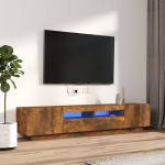 VidaXL 2-osaline telerikapikomplekt, LED, pruun, tehispuit