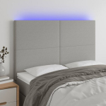 vidaXL LED-voodipeats, helehall, 144x5x118/128 cm, kangas