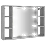 vidaXL peegelkapp LEDiga, hall Sonoma tamm, 76 x 15 x 55 cm