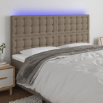 vidaXL LED-voodipeats, pruunikashall, 180x5x118/128 cm, kangas