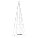 vidaXL koonusekujuline j&otilde;ulupuu, k&uuml;lm valge, 1400 LEDi, 160 x 500 cm