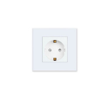 &Uuml;hekordne pistikupesa koos klaasraamiga, valge