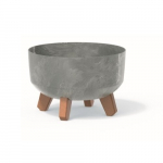 Lillepott alustassiga Prosperplast Gracia Low Beton Effect DGRL300LE-422U, hall