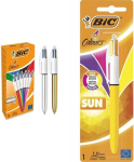 Retractable ballpoint pen - BIC - 4Colours Shine - Medium point - Assorted colors - 12 pieces