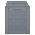 vidaXL aia hoiukast, hall, PP-rotang, 180 l