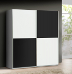 Riidekapp Express EPRS922X, must/valge