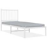 vidaXL metallist voodiraam peatsiga, valge, 75x190 cm