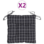 vidaXL toolipadjad 2 tk, mustad ruudud, 50 x 50 x 7 cm, kangas