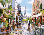 Maalimine numbrite j&auml;rgi - maalimise komplekt 40x50 cm. "Streets in Paris"