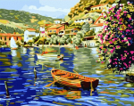 Maalimine numbrite j&auml;rgi - maalimise komplekt 40x50 cm. "Small Boat"