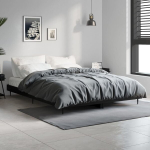 vidaXL voodiraam, must, 135x190 cm, teras ja tehispuit, Juoda