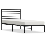 vidaXL metallist voodiraam peatsiga, must, 75x190 cm