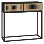 vidaXL konsoollaud, must, 80 x 30 x 75 cm, tehispuit ja raud