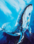 Teemantmosaiik TM V&auml;rvikas, m&otilde;&otilde;dud 40x50 cm "Majestic Whale" LG244e