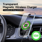 Duzzona V2 15W &Uuml;hine Magnetiline Juhtmevaba Auto Laadija, mis on &uuml;htekuuluv Magsafe-iga, L&auml;bipaistev