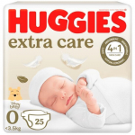 Huggies Extra Care klambritega m&auml;hkmed, suurus 0