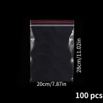 100tk T&otilde;mblukuga Plastikust Kotid, Suletavad L&auml;bipaistvad Kotid, 20*28 cm/7,87*11,02 colio